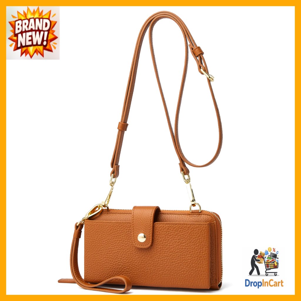 Mini Leather Crossbody Bag Wristlet Wallet Clutch With Detachable Straps Chic